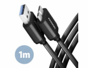 AXAGON BUMM3-AM10AB, SPEED kabel Micro-B USB <-> USB-A, 1m, USB 3.2 Gen 1, 3A, ALU, tpe, černý