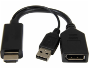 Gembird adaptér DisplayPort (M) na HDMI (F), 4K aktívny, kábel 0.1m, čierny