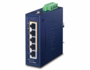 Planet IGS-504PT Průmyslový PoE switch, 5x1Gb, 4x PoE 802.3at 120W, -40až75°C, dual 48-54VDC, IP30, fanless