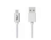 Tellur Data cable, USB to Micro USB, Nylon Braided, 1m silver