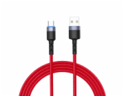 Tellur Data cable USB to Type-C with LED Light, 3A, 1.2m red