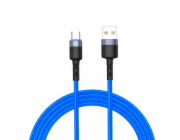 Tellur Data cable USB to Type-C with LED Light, 3A, 1.2m blue