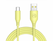 Tellur Silicone USB to Type-C cable 3A, 1m, yellow