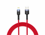 Tellur Data cable USB to Lightning with LED Light, 3A, 1.2m Red