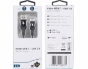 USB TB TB kabel USB 3.0 - USB C kabel 2m PREMIUM 3A černý TPE