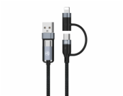 Tellur 4in1 Cable USB/Type-C to Type-C (PD65W)/Lightning (PD20W) 1m black