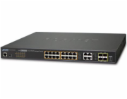 Planet GS-4210-16P4C L2 switch, 20x1Gb, 4x1Gb SFP, 16x PoE 802.3at 220W