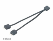 AKASA rozbočovač pro RGB LED 1x female/2x male, 2ks v balení, černá