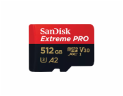 SanDisk micro SDXC karta 512GB Extreme PRO (200 MB/s Class 10, UHS-I U3 V30) + adaptér