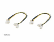 AKASA kabel  redukce pro ventilátory 1x 4pin PWM na 3x 4pin PWM, 2ks v balení