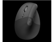 Logitech Lift Vertikální ergonomická myš pro Business, pro leváky, 2.4GHZ/BT, graphite/black