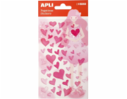 Apli Stickers APLI Hearts, třpytivé, růžové