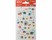 Apli Stickers APLI Elephants, se třpytkami, mix barev