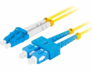 LANBERG optický patch cord SM SC/UPC-LC/UPC duplex 2m LSZH G657A1 průměr 3mm, barva žlutá