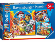 Puzzle 3x49 dílků Tlapková patrola