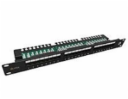 Solarix Patch panel 24x RJ-45 Cat5e UTP s vyvazovací lištou 1U SX24L-5E-UTP-BK-N