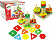 LeanToys Wooden Blocks Puzzle Arcade Vzdělávací třídič tvarů