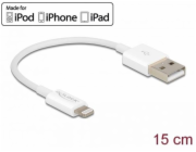 Delock USB datový a napájecí kabel pro iPhone™, iPad™, iPod™ bílý 15 cm