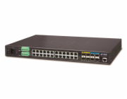 Planet IGS-6325-20T4C4X průmyslový L3 switch, 20x1Gb, 4x1Gb SFP, 4x10Gb SFP+, 2x power-in, -40~75°C, IP30, fanless