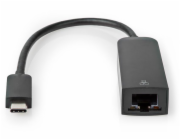 NEDIS kabelový adaptér USB 3.2 Gen 1/ USB-C zástrčka - RJ45 zásuvka/ kulatý/ černý/ 20cm