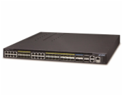 Planet XGS3-24242(v3) L3 switch, 8x1Gb, 24x1Gb SFP, 4x10Gb SFP+, HW/IP stack, 2xPower-in