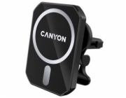 CANYON držák telefonu do ventilace auta MagSafe CM-15 pro iPhone12/13, magnetický, wireless nabíjení 15W, USB-C