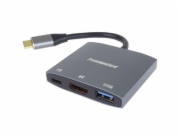 PremiumCord adaptér USB-C na HDMI, USB3.0,  PD, rozlišení 4K a FULL HD 1080p