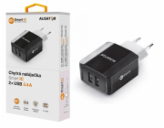 Aligator CHS0002 Chytrá síťová nabíječka ALIGATOR 3.4A, 2xUSB, smart IC, černá