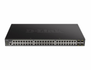 D-Link DGS-1250-52XMP 52-Port Gigabit Smart PoE Switch, 48x GbE PoE+, 4x SFP+, PoE 370W