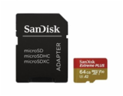 SanDisk microSDXC UHS-I 64 GB SDSQXBU-064G-GN6MA SanDisk micro SDXC karta 64GB Extreme PLUS (200 MB/s Class 10, UHS-I U3 V30) + adaptér