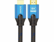 SAVIO CL-169 HDMI v2.1 kabel, 5m, měď, bavlněné opletení, kovové zástrčky