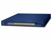 Planet SGS-6310-16S8C4XR Planet SGS-6310-16S8C4XR L3 switch, 24x1Gb SFP, 8x1Gb LAN comb, 4x10Gb SFP+, HW/IP stack, VSF/Clust. switch, 2x power-in