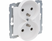 Suno Double Socket 2x2P+s bílými 160V šroubovými svorkami 721191