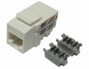 XtendLan Keystone jack RJ45, narážecí, CAT 6, UTP, bílý, 90 st., narážení shora