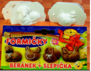 Formička na nepečené cukroví BERÁNEK a SLEPIČKA plast