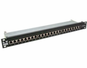 19" Patch panel LYNX 24port, STP, Cat6A, krone, černý