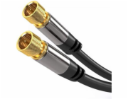 PREMIUMCORD kabel, satelitní anténní F male - F male (135 dB) 4x stíněný 3m