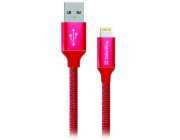 Colorway Datový Kabel USB/ Apple Lightning/ 2.1A/ 1m/ Červený