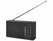 NEDIS přenosné rádio/ AM/ FM/ napájení z baterie/ analogové/ 1.5 W/ výstup pro sluchátka/ černé