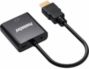 PremiumCord převodník HDMI na VGA se zvukem 3,5mm stereo jack, černá