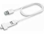 Innergie USB kabel USB-A - microUSB + Lightning 0,8 m bílý (IN-ADP-121)