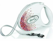 FLEXI Glam Splash Orient with Swarovski crystals S - Dog Retractable lead - 3 m - white