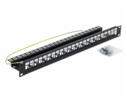 Triton 19  modulární patch panel 1U pro max. 24ks keystone,otvor 14,8x17,5mm , černý