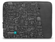 CONNECT IT Doodle pouzdro pro notebook 15.6", ČERNÉ