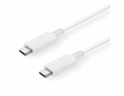 C-TECH kabel USB 3.2, Type-C (CM/CM), PD 100W, 20Gbps, 2m, bílý