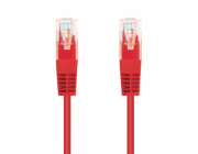 C-TECH Kabel patchcord Cat5e, UTP, červený, 1m