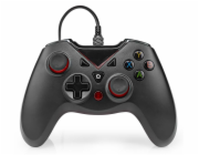 NEDIS gamepad/ USB-A/ napájení z USB/ pro PC/ počet tlačítek 12/ černý/ délka kabelu 1,60 m