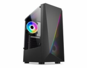 1stCOOL skříň SHARK 2, middle tower, AU, USB 3.0, bez zdroje, RGB fan, průhledná bočnice, černá