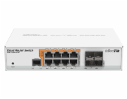 MikroTik Cloud Router Switch CRS112-8P-4S-IN, 400MHz CPU, 128MB RAM, 8xLAN, PoE max. 67W, 4xSFP slot, vč. L5 licence