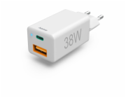 Hama Quick Charger USB-C 38W USB-C PD, USB-A QC, white 201640